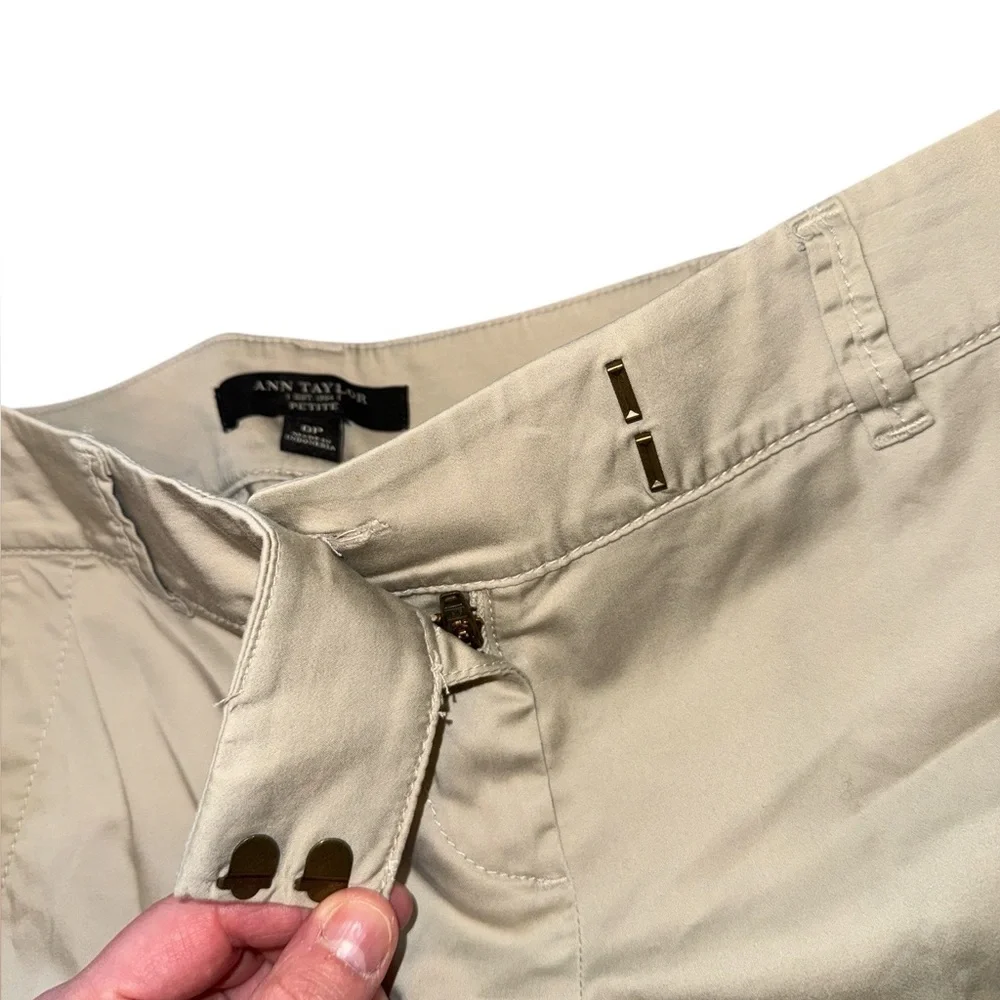 Ann Taylor Cream Capris with Button Detail - Picture 4 of 4